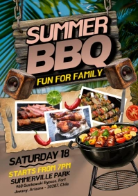 Brown Vintage Bbq Party A5 template
