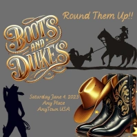 Brown Vintage Boots And Dukes Instagram Post template