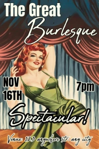 Brown Vintage Burlesque Flyer Template  Poster