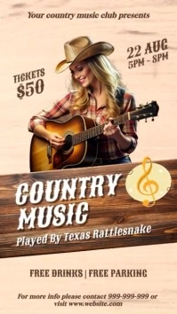 Brown Vintage Country Music Club Instagram St template