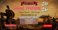 Brown Vintage Country Music Festival Facebook Shared Image Obraz udostępniany na Facebooku template