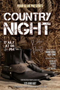 Brown Vintage Country Night Banner 4' × 6' template