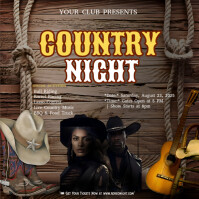 Brown Vintage Country Night Design Instagram Post template