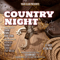 Brown Vintage Country Night Square (1:1) template