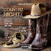 Brown Vintage Country Night Square (1:1) template