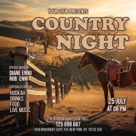 Brown Vintage Country Night Square (1:1) template
