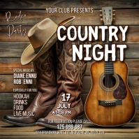 Brown Vintage Country Night Square (1:1) template