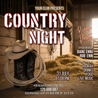 Brown Vintage country night Square (1:1) template
