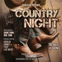 Brown Vintage Country Night Square (1:1) template