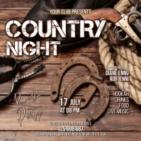 Brown Vintage Country Night Square (1:1) template