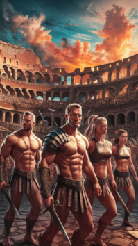 Brun Gladiator Arena Digitalt display Template