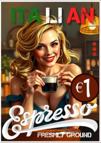 Brown Vintage Espresso Coffee A3 template