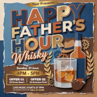 Brown Vintage Father's Day Celebration Happy Hour Instagram Post Video template