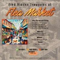 Brown Vintage Flea Market Instagram Post template