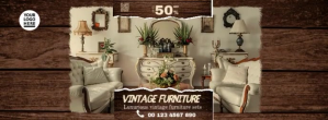 Brown Vintage Furniture Facebook Cover Photo Facebook-coverfoto template