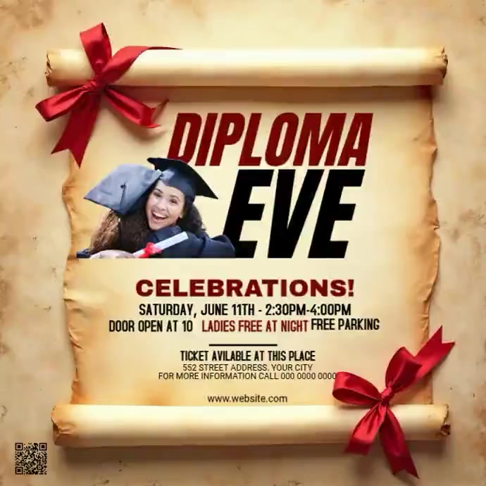 Brown Vintage Graduation Celebration Instagram Post Video Template ...