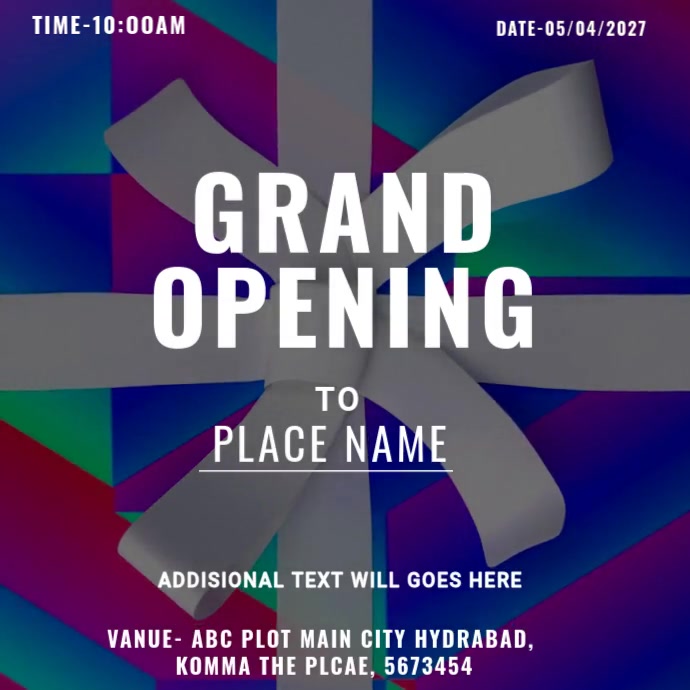 Brown Vintage Grand Opening  Instagram Post template