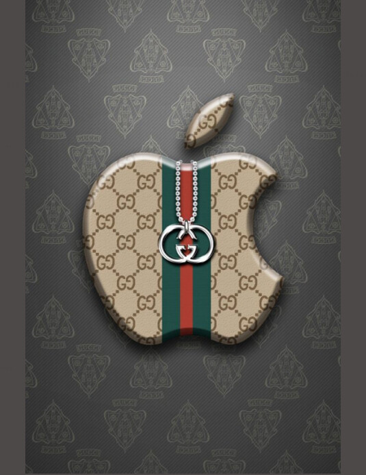 Brown Vintage Gucci Apple Logo Mockup Folheto (US Letter) template