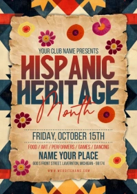 Brown Vintage Hispanic Heritage Month A5 template