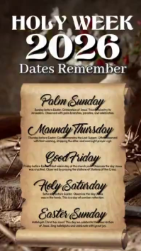 Brown Holy Week Schedule TikTok-video Template