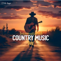 Brown Vintage International Country Music Day Instagram Post template