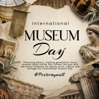 Yellow International Museum Day โพสต์บน Instagram Template