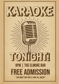 Orange Karaoke Night A5 Template