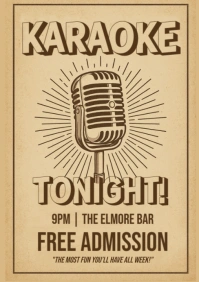 Brown Vintage Karaoke A5 template