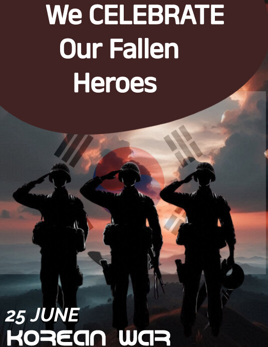 Brown Vintage Korean War Poster Template Desi Flyer (US Letter)