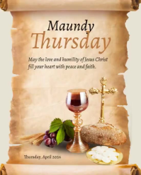 Brown Vintage Maundy Thursday Instagram Portrait Video template