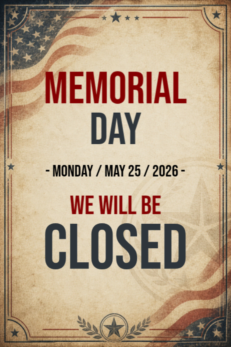 Memorial Day Closure Posters Template | PosterMyWall