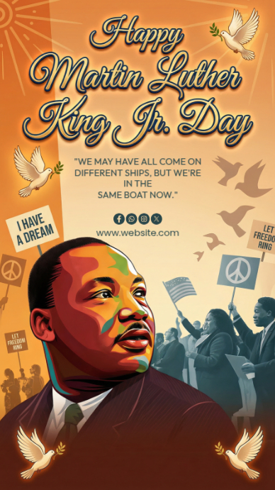 Brown Vintage Mlk Day Instagram Story Template | PosterMyWall