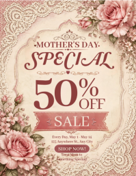 Brown Mother's Day Sale Flyer Template