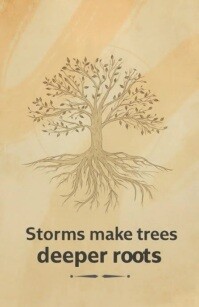 Brown Vintage Motivational Tree Quote – Uplifting Minimalist Design For Resilience & Growth Tabloid Poniekoerant template