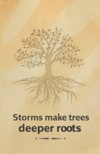 Brown Vintage Motivational Tree Quote – Uplifting Minimalist Design For Resilience & Growth Tabloid template