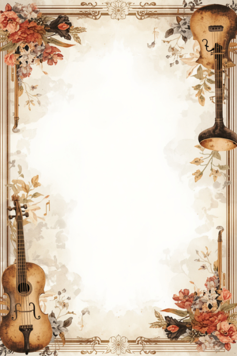 Obe Instrument Brown vintage musical instruments poster template | PosterMyWall