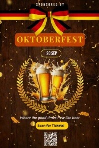 Brown Vintage Oktoberfest Beer Festival Poster – Editable Event Promotion Template Poster