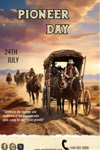 Brown Vintage Pioneer Trails Poster Plakkaat template