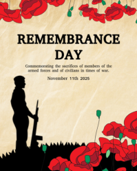 Brown Vintage Remembrance Day Instagram Portrait template