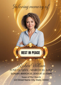 Brown Vintage Rest In Peace A6 template