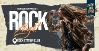 Brown Vintage Rock Night Facebook Event Cover template
