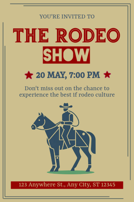 Brown vintage rodeo event poster Template | PosterMyWall