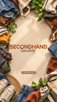 Brown Secondhand Clothing Sale Instagram Story Template