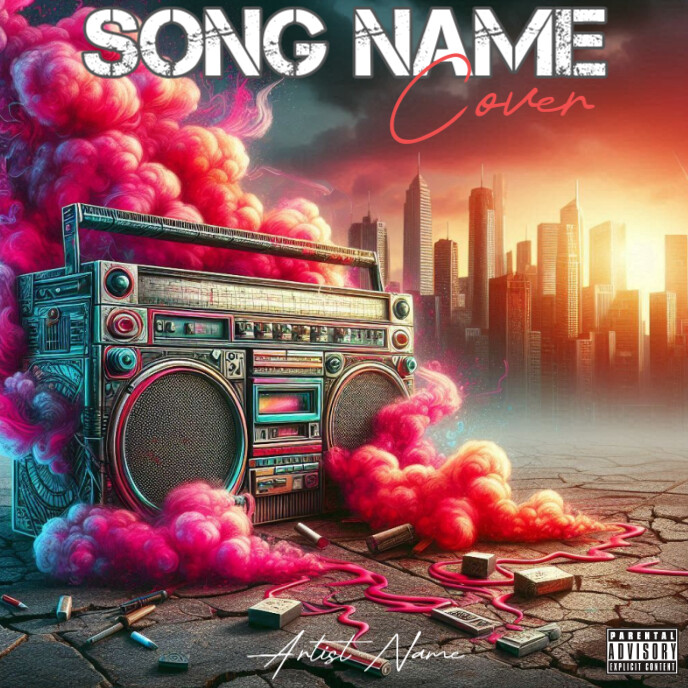 Brown Vintage Speaker Mixtape Cover  Album Cover template