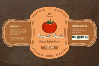 สีน้ำตาล Tomato Basil Sauce Label Etiqueta Template - Page 1