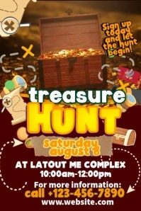 Brown Vintage Treasure Hunt  Poster template