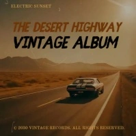 Brown Vintage Vintage Desert Road Album Cover Template For Musicians And Bands Album Cover