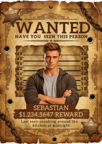 Brun Wanted Poster A2 Template