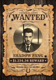 Brown Wanted Poster A4 Template