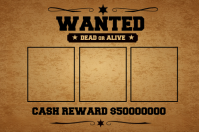 Brown Vintage Wanted Poster Label Etiket template